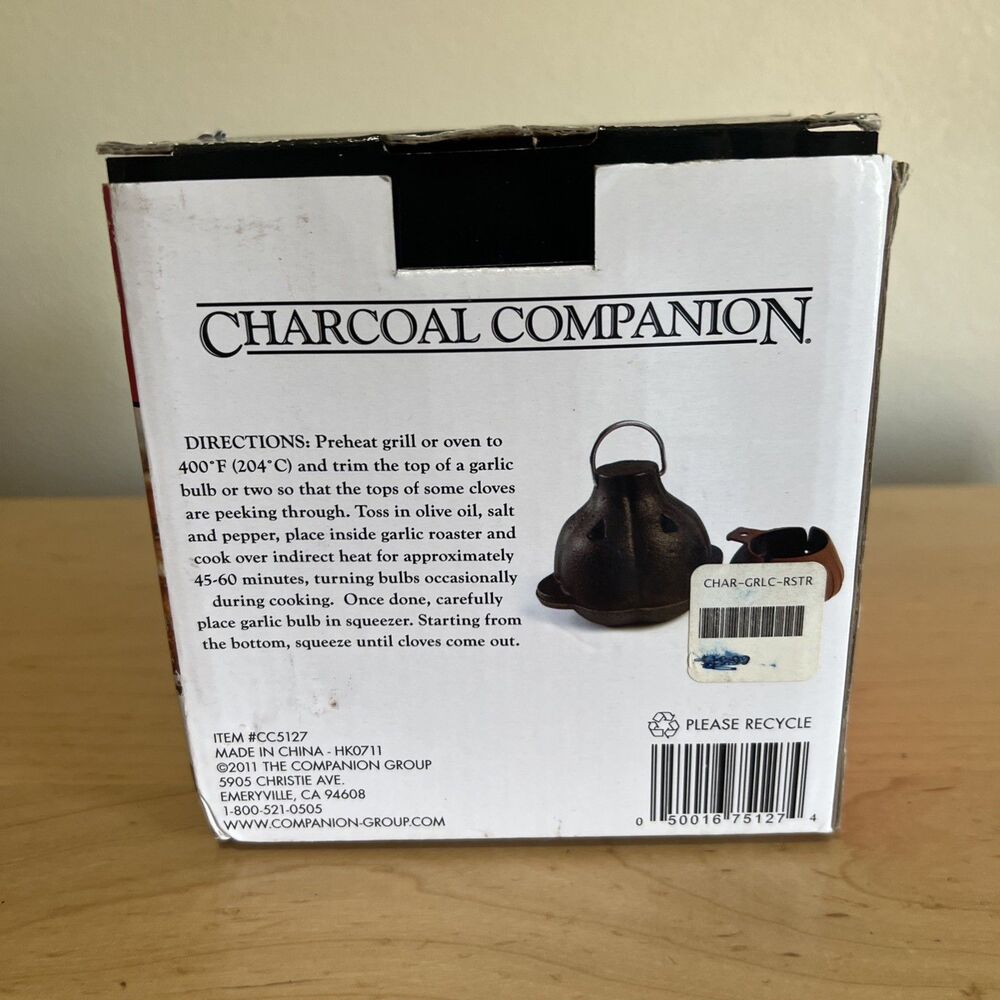 Charcoal Companion Cast Iron Garlic Roaster & Squeezer, Black Manual - Picture 3 of 6